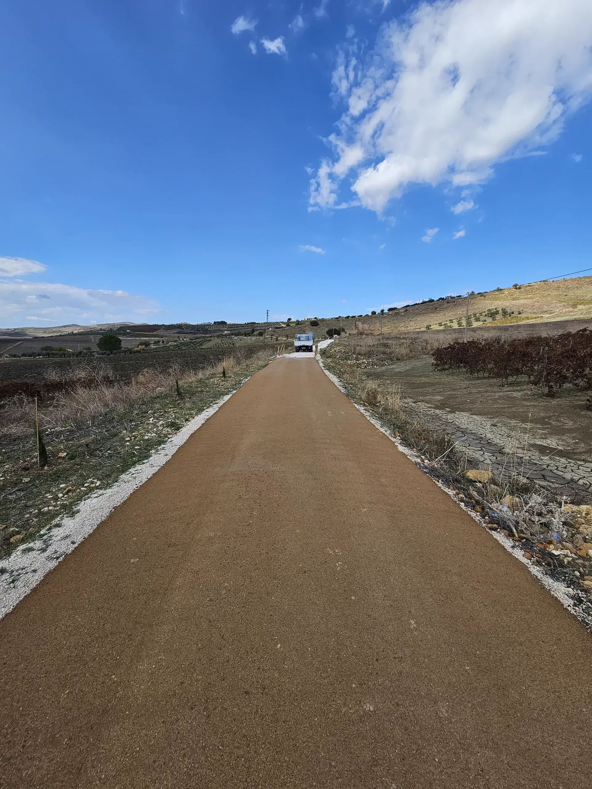 Carril bici pavimento terrizo después de tratamiento Sistema SEI